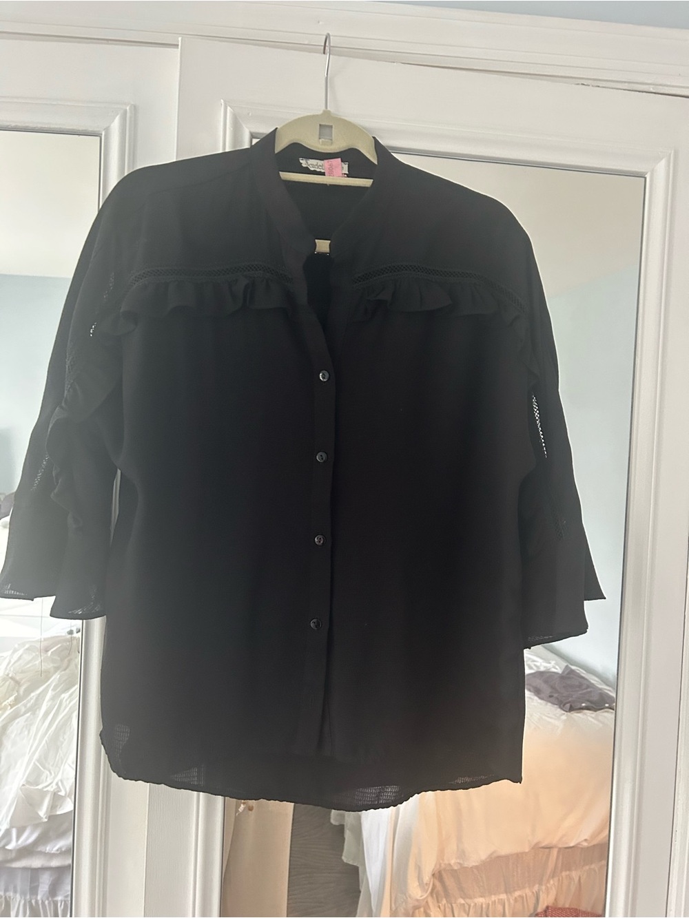 Black Ruffled Blouse - Picture 2 of 5